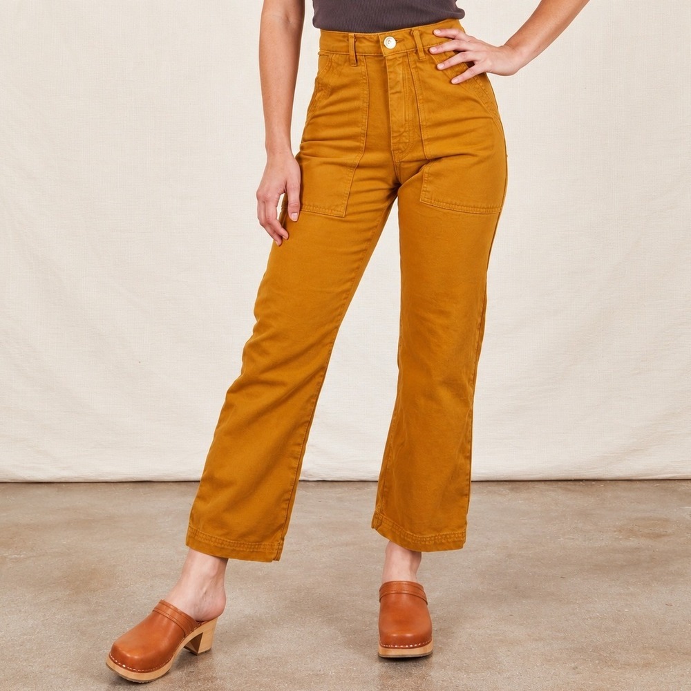Big Bud Press Work Pants Mid Rise Utility Carpenter Spicy Mustard Yellow Size XS